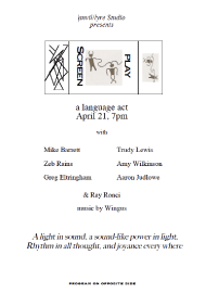 Front of program for Screenplay, a language avt